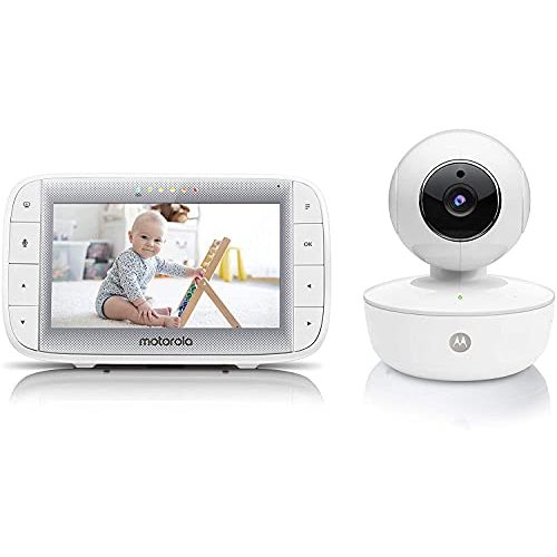 Motorola Video Baby Monitor 5” Color Parent Unit, Remote Pan/Tilt/Zoom, Portable Rechargeable Camera, 2-Way Audio, Night Vision, 5 Lullabies, MBP36XL