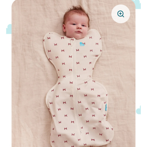 Swaddle Up™ 1.0 TOG Cotton Cream Bows