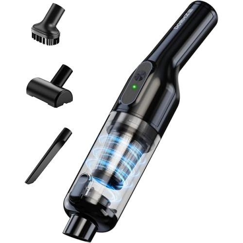 dormzie Handheld Vacuum Cordless, Car Vacuum with 19000Pa Powerful Suction,1.3 lbs Lightweight, Type-C Charge, Multiple Accessories for Car Home Office Pet