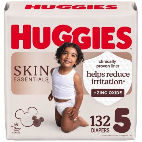 Huggies Skin Essentials Dermatologist Approved Diapers - Size 5 - 132ct