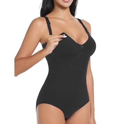 ChouChouter Tummy Control Nursing Bodysuit, Seamless Breastfeeding Body Shaper, Postpartum Sculpting Snatched Waist Bodysuit