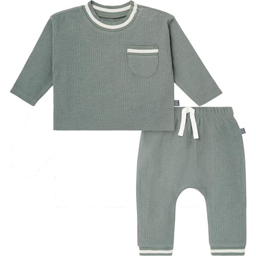 Modern Moments by Gerber baby-boys Velour 2-piece Drop Shoulder Top & Pant Set