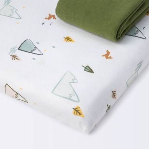 Fitted Play Yard Jersey Sheet - Cloud Island™ - Adventure/Green - 2pk