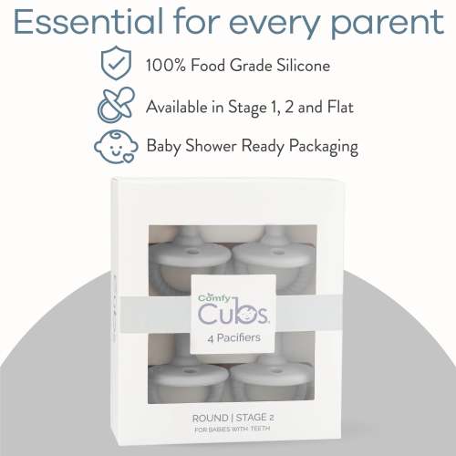 Pacifiers, 4 Pack by Comfy Cubs - Grey