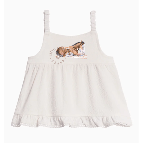 Laying Foal Seersucker Ruffle Tank (6-12M)