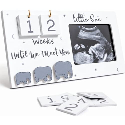 Sonogram Picture Frame, Ultrasound Photo Frame with Baby Countdown Weeks, Expecting Parents to be Pregnancy Gift Congratulations Pregnancy Must Have Grandparent Baby Announcement First Time Mom to Be