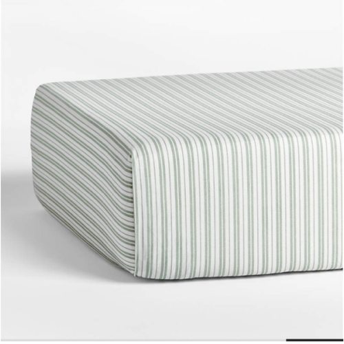 Frenchie Verte Green Organic Cotton Crib Fitted Sheet by Leanne Ford