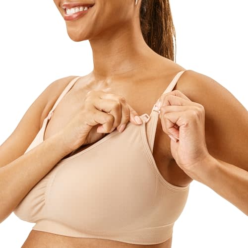 Motherhood Maternity Women’s Seamless Clip Down Nursing Bra Machine Washable Sizes S–3X Available in 1 & 2 Packs
