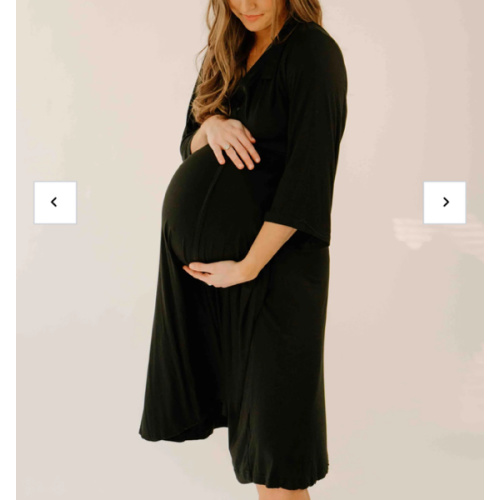 Lila Labor & Postpartum Gown in Black