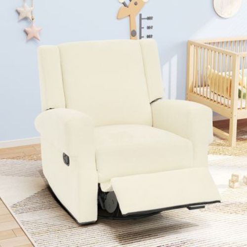 360° Swivel Recliner Nursery Glider Rocker Leisure Massage Sofa Accent Chair Lounge Chair, Chenille, White - ModernLuxe