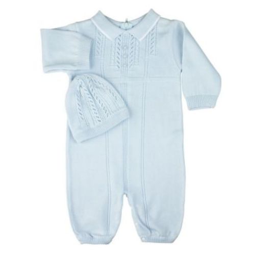 Boys' Collar Knit Longall with Hat - Baby