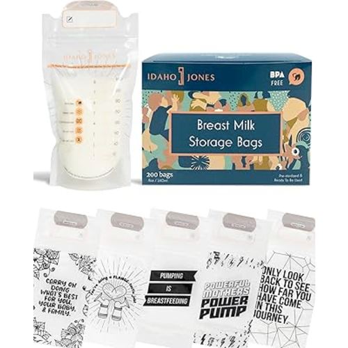 Breastmilk Storage Bags, Pump & Freeze Breast Milk, Bolsas de Leche Materna, Bolsitas de Almacenamiento - 8 Ounce, 200 Count
