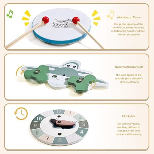 Baby Playpen - Adjustable Multi-Shape Wooden Play Yard, Portable Collapsible Activity Center with Baby Fence Play Area & Toys for Infants, Toddlers (56x56x24inch