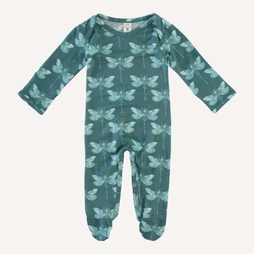 long sleeve lap neck footie | dragonfly | bamboo