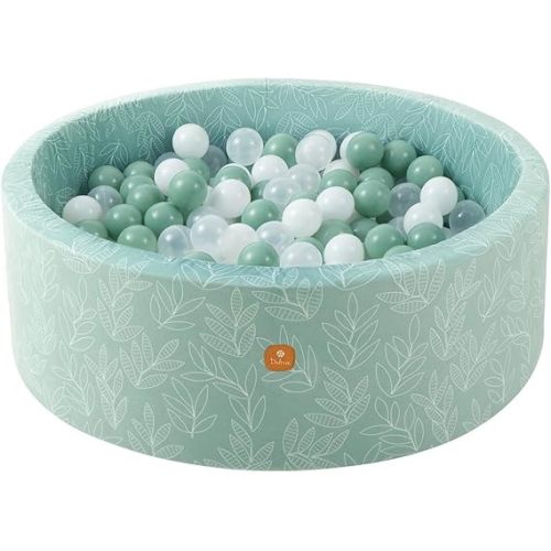 Foam Ball Pit 35.4"x 11.8" for Toddlers and Kids,Round Ball Pool Indoor Outdoor Baby Playpen,Ideal Gift for Infants,Balls not Included - Sage