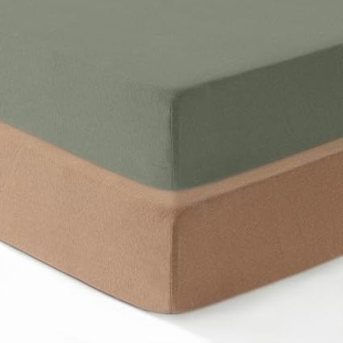 Dreamology Cotton Jersey Crib Sheets Fitted, Unisex,100% Cotton Crib Sheet | Standard Crib Sheets,Soft,Baby Mattress sheets for Standard Crib and Toddler Bed Sheets,2 Pack,52x28 Crib Mattress Sheets