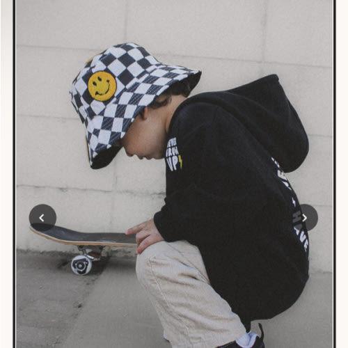 Smiley Bucket Hat Checkers