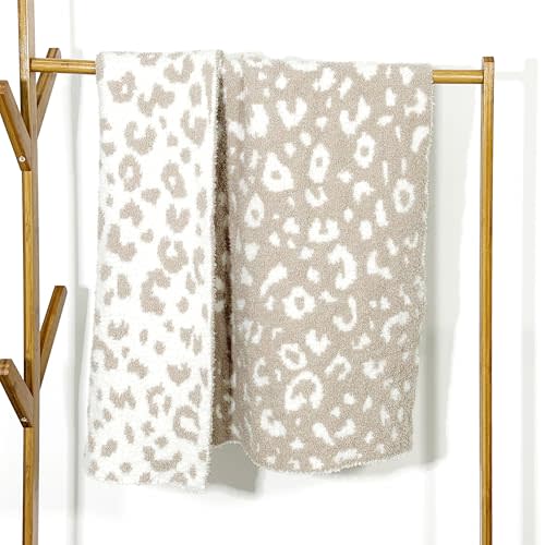 Soft Baby Cozy Swaddling Blanket for Newborn Nursery Knit Leopard Premium Comfort for Infants & Toddlers Perfect for Nursery, Crib, Stroller, 30x40 Inch Beige Cheetah