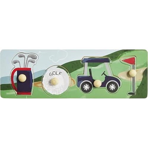 Mud Pie Golf Wood Knob Puzzle, Toddler Wooden Puzzle