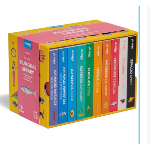My First Bilingual Library: A Spanish-English Vocabulary Board Book Set of Colors, Numbers, Animals, ABCs, and More (Si Sabo Bilingual Books for Kids)
