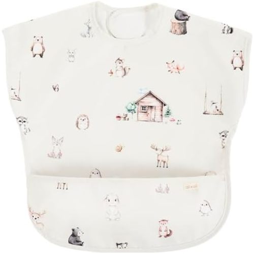 Ali+Oli Smock Bibs for Babies, BPA-Free Oeko-Tex Certified, Waterproof Baby Smock, Machine Washable, Toddlers Ages 6m+