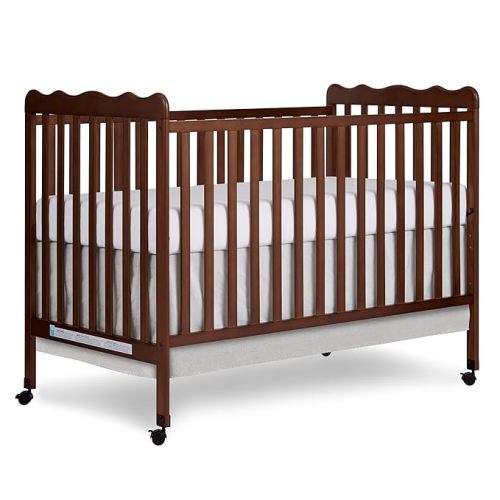 Dream On Me Carson Classic 3-in-1 Convertible Crib in Walnut Brown, Greenguard Gold & Baby Safety Alliance Certified, with Locking Wheels, Converts from Baby Crib to Day Bed and Kids Sofa