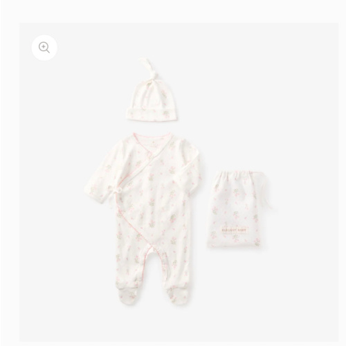 Folklore Floral Organic Cotton Pointelle Layette 2PC Set – Elegant Baby