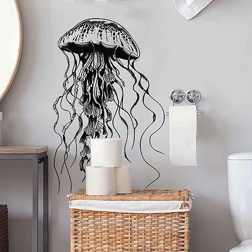 Large Jellyfish Wall Decal,Under The Sea Jellyfish Wall Sticker,Waterproof Peel and Stick Removable Ocean Mural for Baby Nursery Boy Girls Room Bedroom Bathroom Daycare Playroom Classroom Wall Decor