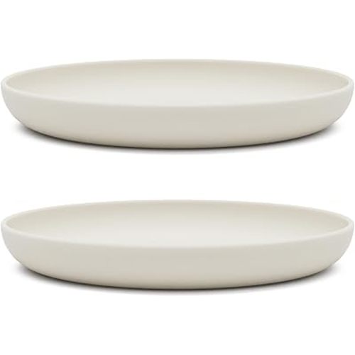 Lalo 2 Pack Silicone Plates with Rigid Core - Non-toxic Grade Silicone Plates for Toddlers and Kids Ages 12 Months+, BPA-Free, Dishwasher Safe, Non-suction