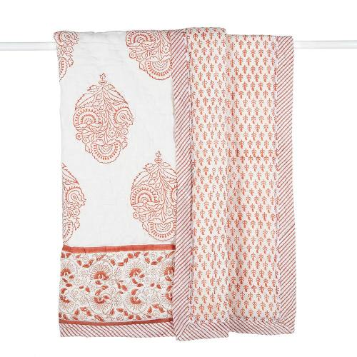 Block-Printed Cotton Crib Quilt