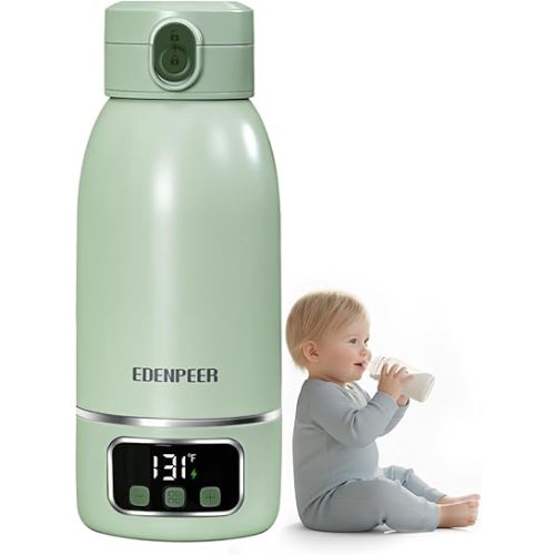 Portable Bottle Warmer for Travel —Dual Heating Modes for Breast Milk & Water, 17.6 OZ Capacity, 120 W Fastest Heating,17400 mAh Battery, Precise Temperature Control, 48H Auto Keep Warm 24H Keep Cool