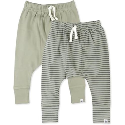 HonestBaby Multipack Honest Pants Joggers Pull on 100% Organic Cotton for Infant Baby and Toddler, Boys, Girls, Unisex
