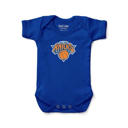 New York Knicks Baby Bodysuit - NBA Blue & Orange Infant Apparel - Basketball Newborn Gift