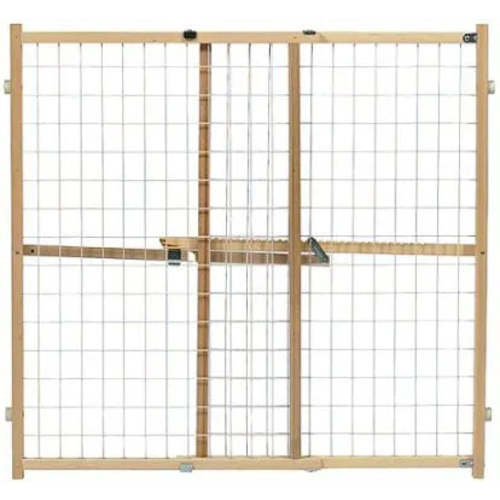 Extra Wide Wire Mesh Wooden Baby Gate - 29.5-50 Inches