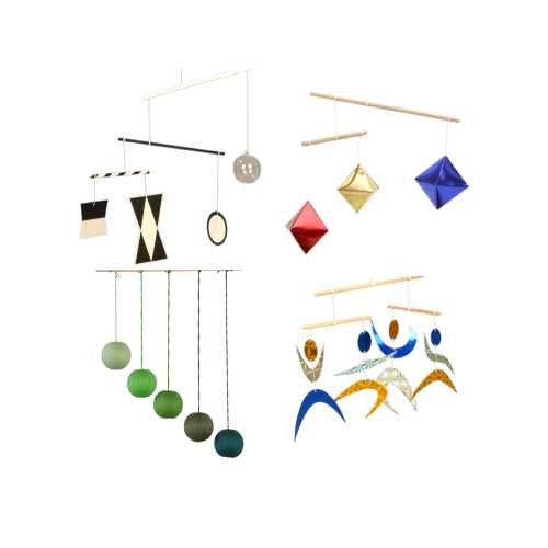 Set of 4x Montessori Mobile,  Gobbi Mobile, Munari Mobile, Dancer Mobile, Octahedron, Mobile Bebe, Hanging Mobile, Montessori Materials