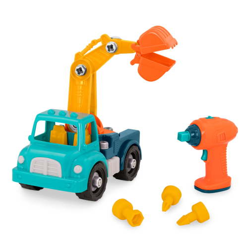 Battat Take-Apart Crane Construction Toy with 33 Pieces Vehicle Playsets, Toddler and Preschool Toys