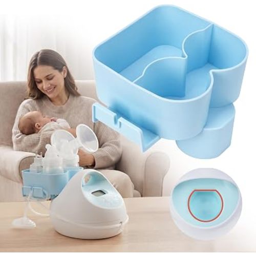 Breast Pump Bottle & Hose Holder for Spectra S1/S2 Plus(Flat Edge Hole), Portable Breast Pump Stand with Space-Saving Storage, Secure Tube Management, Baby-Safe Material, Easy Setup, (Holder Only)