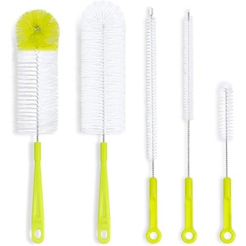 Bottle Cleaning Brush Set - Long Handle Bottle Cleaner for Washing Narrow Neck Beer Bottles, Sports Water Bottles with Straw Brush, Kettle Spout/Lid Cleaner Brushes