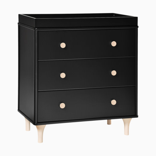 babyletto Lolly 3-Drawer Changer Dresser - Black / Washed Natural