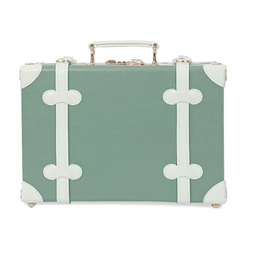 Unitravel Baby Keepsake Case, 13" Handmade Memory Storage Box, Newborn Keepsake Box, Vintage Suitcase for Baby Shower, Baptism, Naming Ceremony or Birthday (mint green)