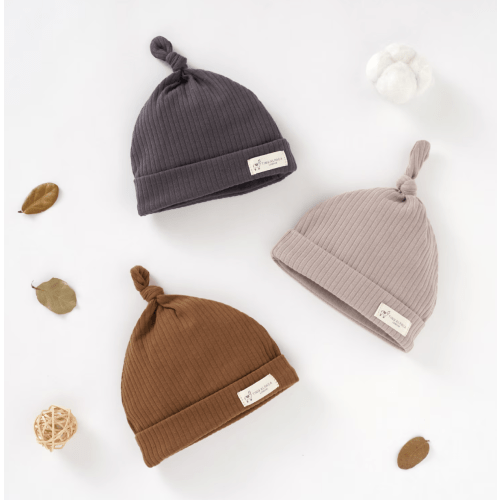 Organic Cotton Ribbed Baby Hat 3 Pack