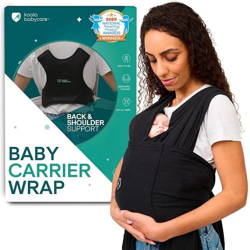 Koala Babycare Baby Carrier Wrap, Easy to Wear As a T-Shirt - Original Baby Carrier Newborn to Toddler - Sling One Size Fits All - Baby Wraps Carrier Up to 22lbs
