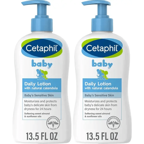 Baby Daily Lotion with Organic Calendula |Vitamin E | Sweet Almond & Sunflower Oils |13.5 Fl. Oz (Pack of 2)