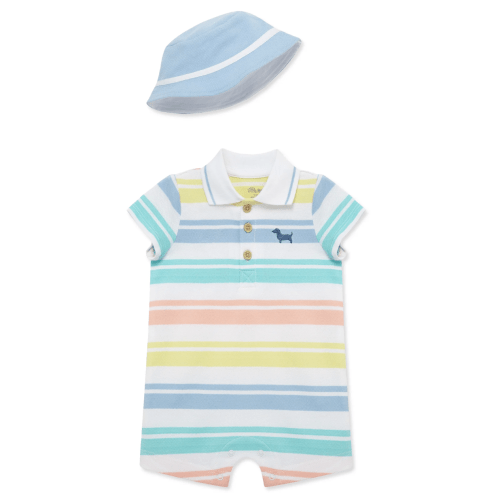 Wide Striped Romper & Hat