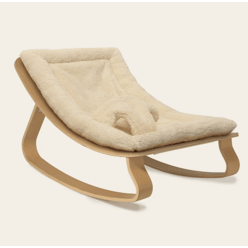 Baby Rocker - Wood: Beech - Cushion - Fur Milk