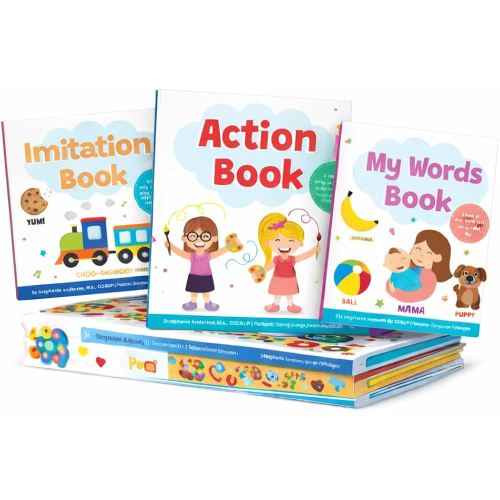 Toddlers Speech Board Book Bundle for Toddlers Ages 0–4 – First Words, Verbs & Imitation Learning Books by a Speech Therapist - Action Book - My Words Book - Imitation Book (3-Book Set)