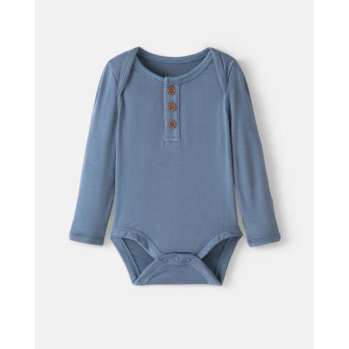 Hazy Blue Henley Bodysuit | Little Sleepies