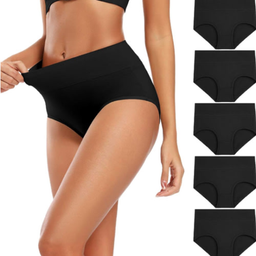 Molasus Women's Cotton Underwear High Waisted Full Coverage Ladies Panties (Regular & Plus Size)