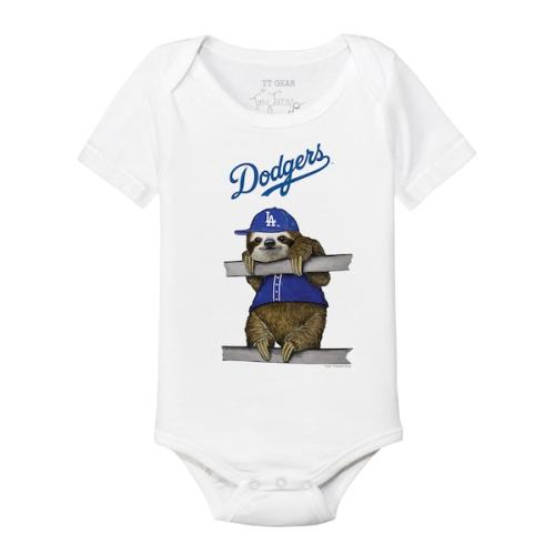 Infant Los Angeles Dodgers Tiny Turnip White Sloth Bodysuit