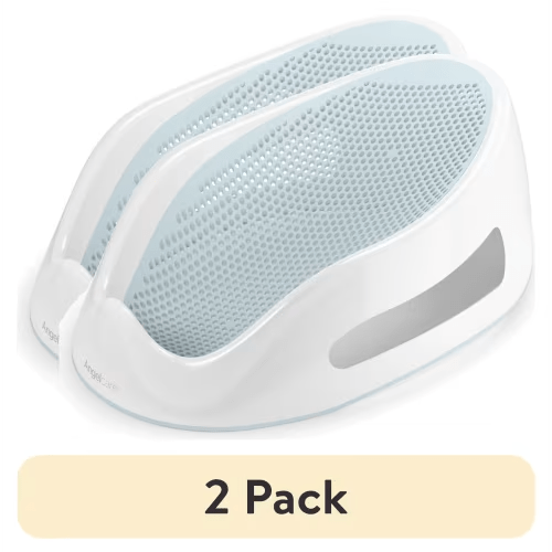 (2 pack) Angelcare Baby Bathtub Support Seat (Aqua), Ideal for Babies Less than 6 Months Old, 23 in Length